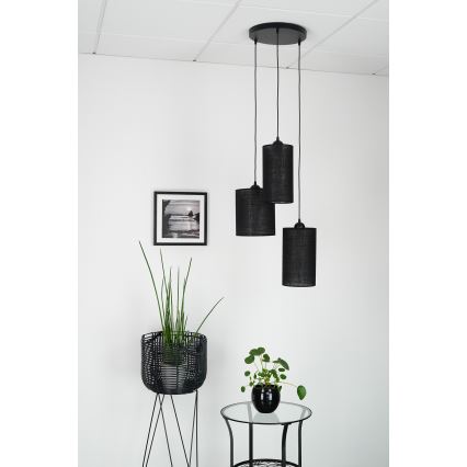 Brilagi - Hanglamp aan een koord TUBES 3xE27/15W/230V zwart