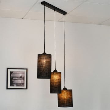 Brilagi - Hanglamp aan een koord TUBES 3xE27/15W/230V zwart