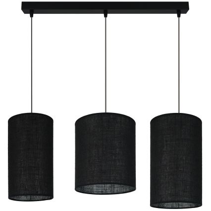 Brilagi - Hanglamp aan een koord TUBES 3xE27/15W/230V zwart