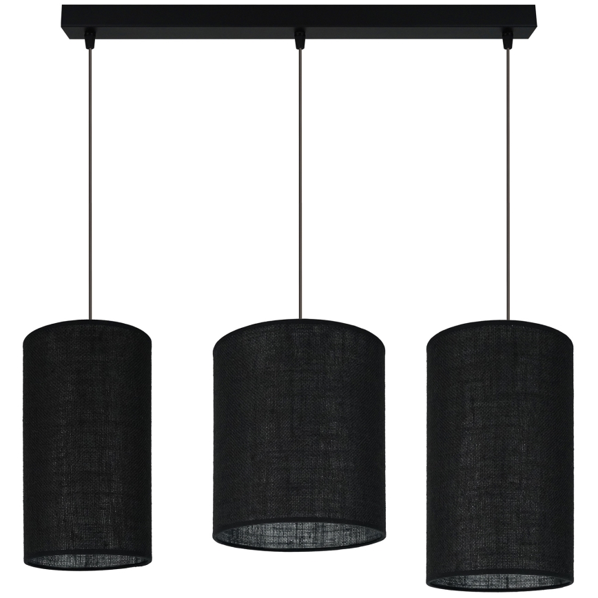 Brilagi - Hanglamp aan een koord TUBES 3xE27/15W/230V zwart
