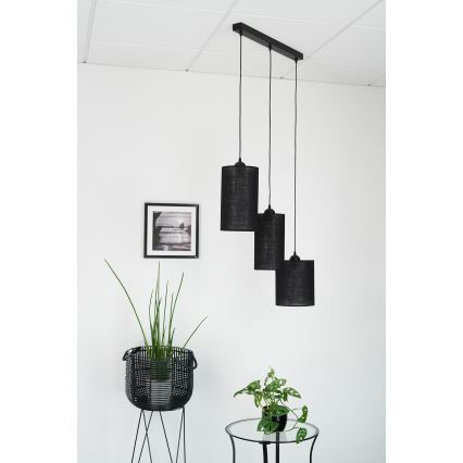 Brilagi - Hanglamp aan een koord TUBES 3xE27/15W/230V zwart