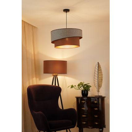 Brilagi - Hanglamp aan een koord VEGAS SHINE 1xE27/15W/230V diameter 50 cm grijs/bruin