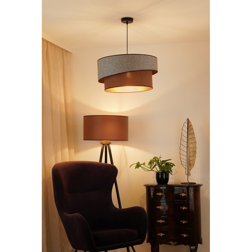 Brilagi - Hanglamp aan een koord VEGAS SHINE 1xE27/15W/230V diameter 50 cm grijs/bruin