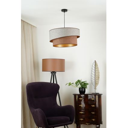 Brilagi - Hanglamp aan een koord VEGAS SHINE 1xE27/15W/230V diameter 50 cm grijs/bruin