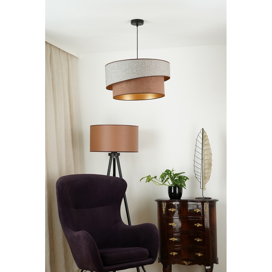 Brilagi - Hanglamp aan een koord VEGAS SHINE 1xE27/15W/230V diameter 50 cm grijs/bruin