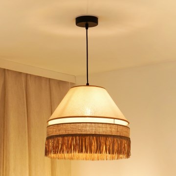 Brilagi - Hanglamp aan een koord WINNETOU AVIGNION 1xE27/15W/230V diameter 35 cm bruin/crème