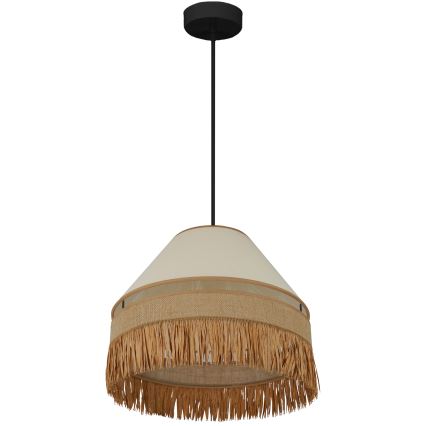 Brilagi - Hanglamp aan een koord WINNETOU AVIGNION 1xE27/15W/230V diameter 35 cm bruin/crème