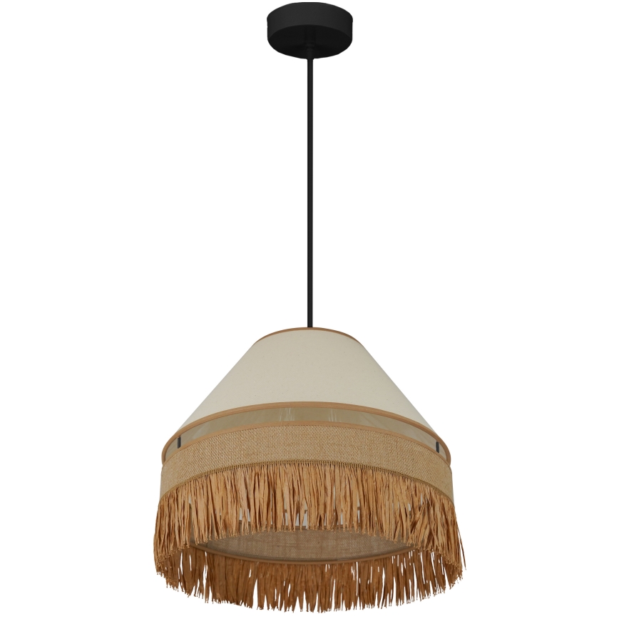 Brilagi - Hanglamp aan een koord WINNETOU AVIGNION 1xE27/15W/230V diameter 35 cm bruin/crème