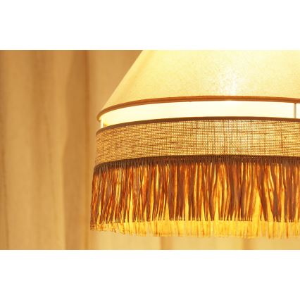 Brilagi - Hanglamp aan een koord WINNETOU AVIGNION 1xE27/15W/230V diameter 35 cm bruin/crème