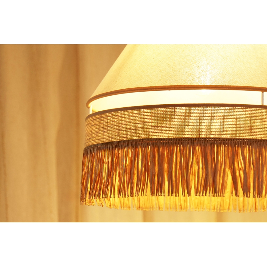 Brilagi - Hanglamp aan een koord WINNETOU AVIGNION 1xE27/15W/230V diameter 35 cm bruin/crème
