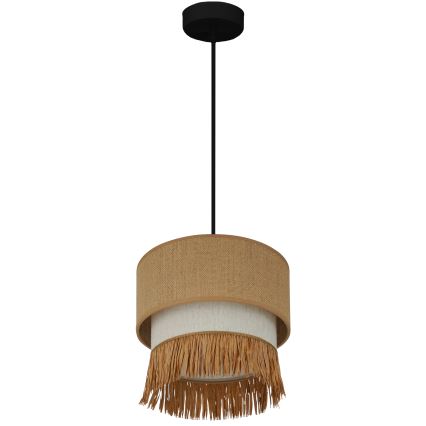 Brilagi - Hanglamp aan een koord WINNETOU BOHO 1xE27/15W/230V diameter 25 cm bruin/crème