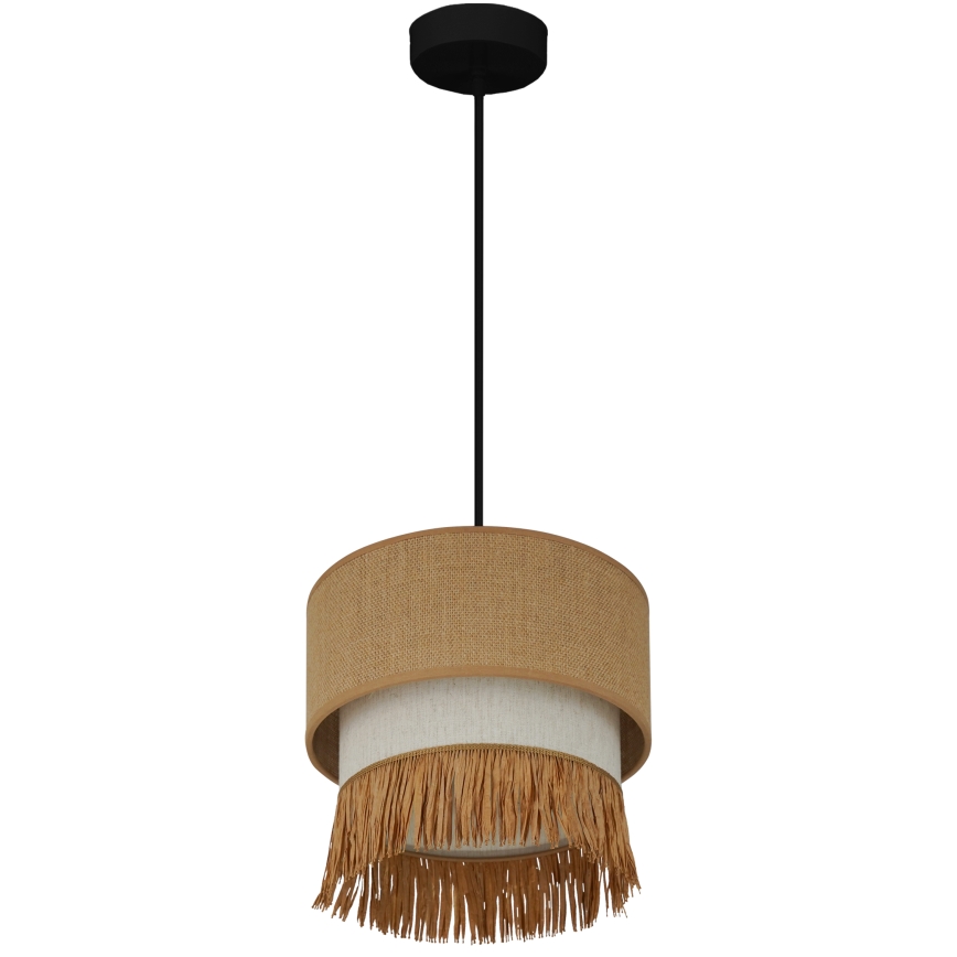 Brilagi - Hanglamp aan een koord WINNETOU BOHO 1xE27/15W/230V diameter 25 cm bruin/crème