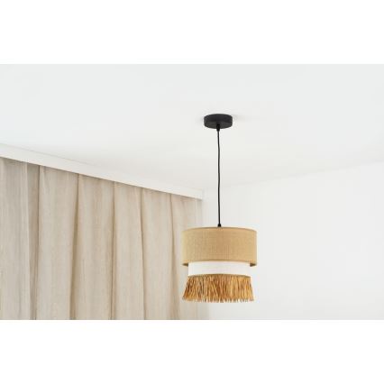 Brilagi - Hanglamp aan een koord WINNETOU BOHO 1xE27/15W/230V diameter 25 cm bruin/crème