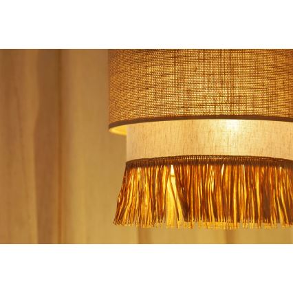 Brilagi - Hanglamp aan een koord WINNETOU BOHO 1xE27/15W/230V diameter 25 cm bruin/crème