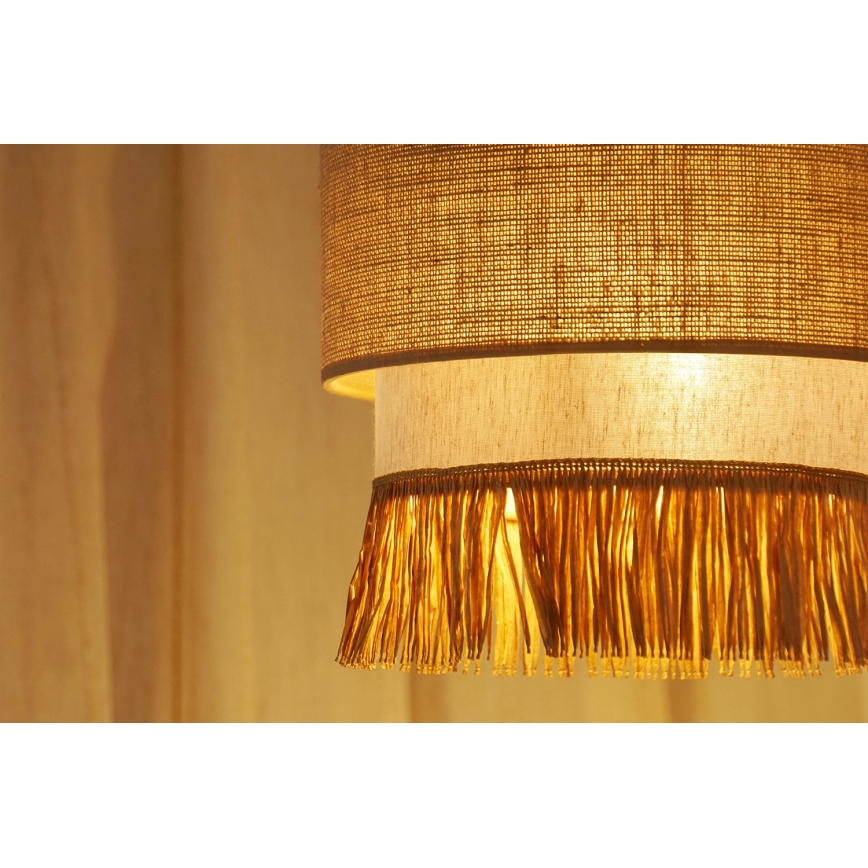 Brilagi - Hanglamp aan een koord WINNETOU BOHO 1xE27/15W/230V diameter 25 cm bruin/crème