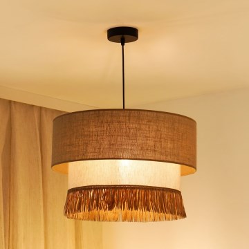 Brilagi - Hanglamp aan een koord WINNETOU BOHO 1xE27/15W/230V diameter 45 cm bruin/crème