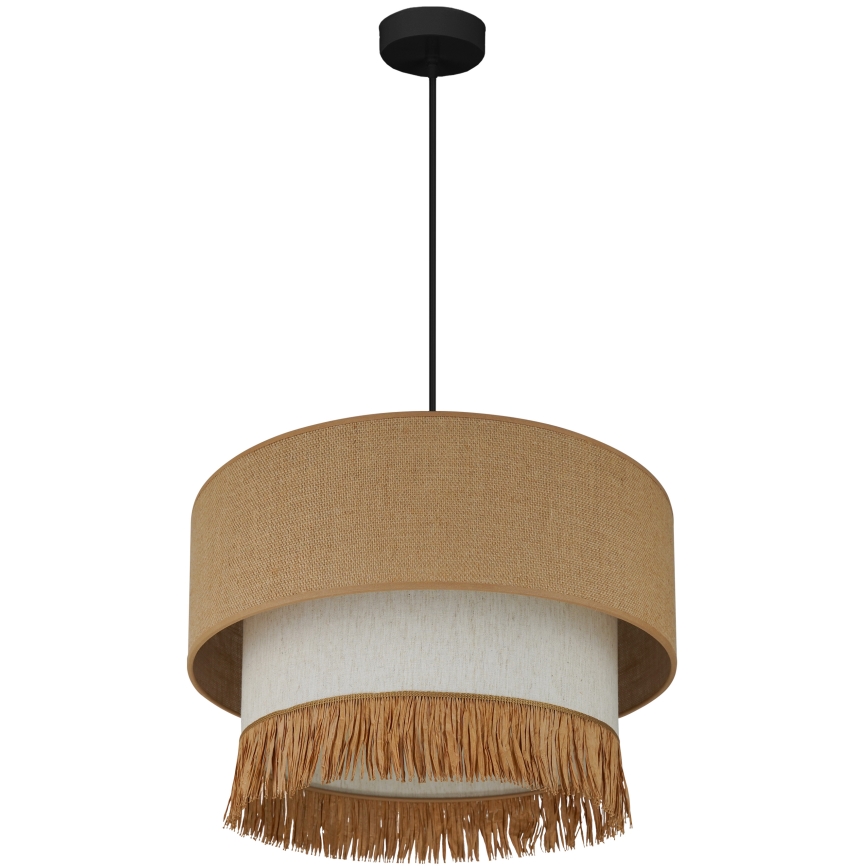 Brilagi - Hanglamp aan een koord WINNETOU BOHO 1xE27/15W/230V diameter 45 cm bruin/crème
