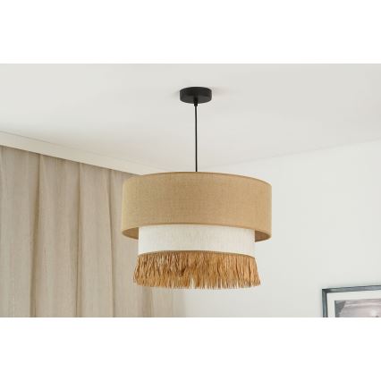 Brilagi - Hanglamp aan een koord WINNETOU BOHO 1xE27/15W/230V diameter 45 cm bruin/crème