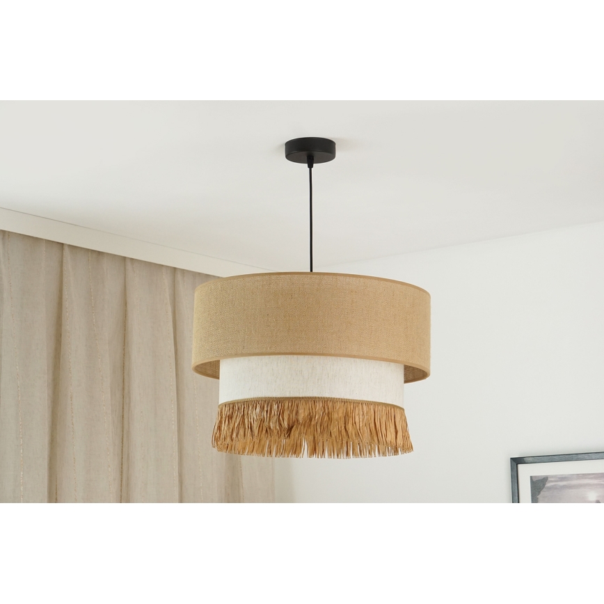 Brilagi - Hanglamp aan een koord WINNETOU BOHO 1xE27/15W/230V diameter 45 cm bruin/crème