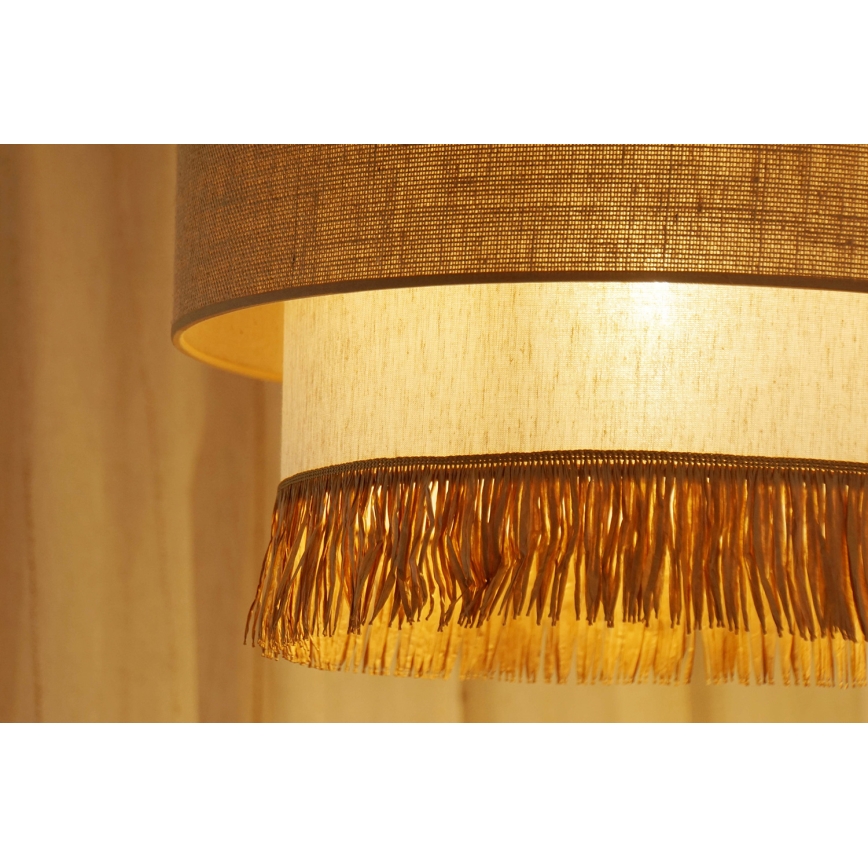 Brilagi - Hanglamp aan een koord WINNETOU BOHO 1xE27/15W/230V diameter 45 cm bruin/crème