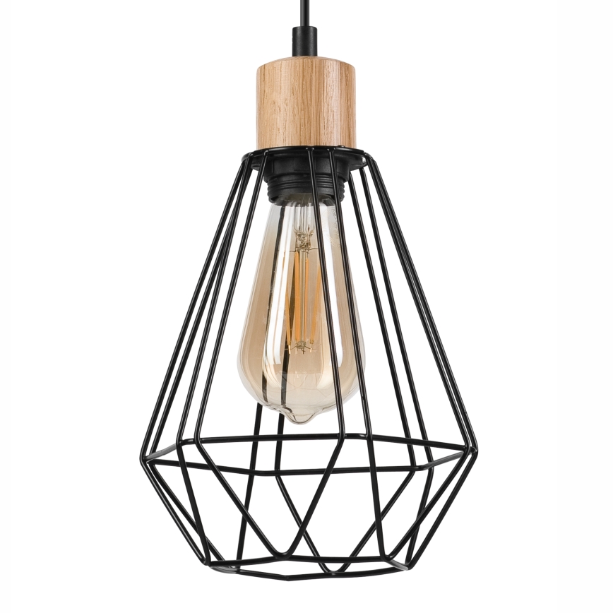 Brilagi - Hanglamp aan een koord WOODY BASKET 2xE27/60W/230V eiken