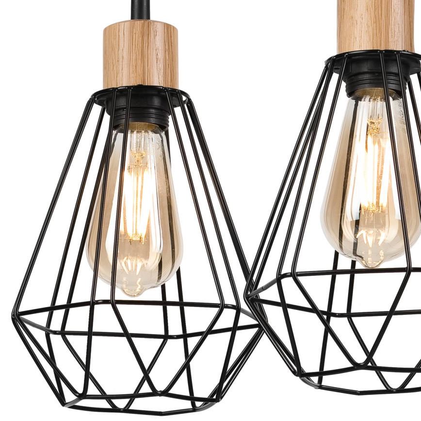 Brilagi - Hanglamp aan een koord WOODY BASKET 2xE27/60W/230V eiken