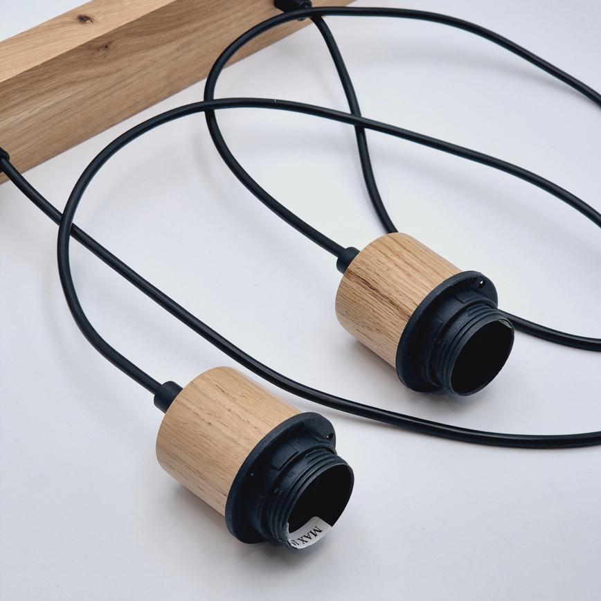 Brilagi - Hanglamp aan een koord WOODY BASKET 2xE27/60W/230V eiken