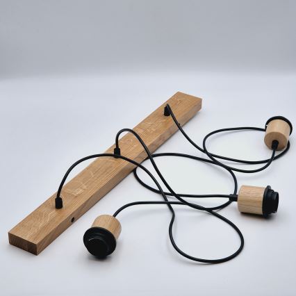 Brilagi - Hanglamp aan een koord WOODY BASKET 3xE27/60W/230V eiken