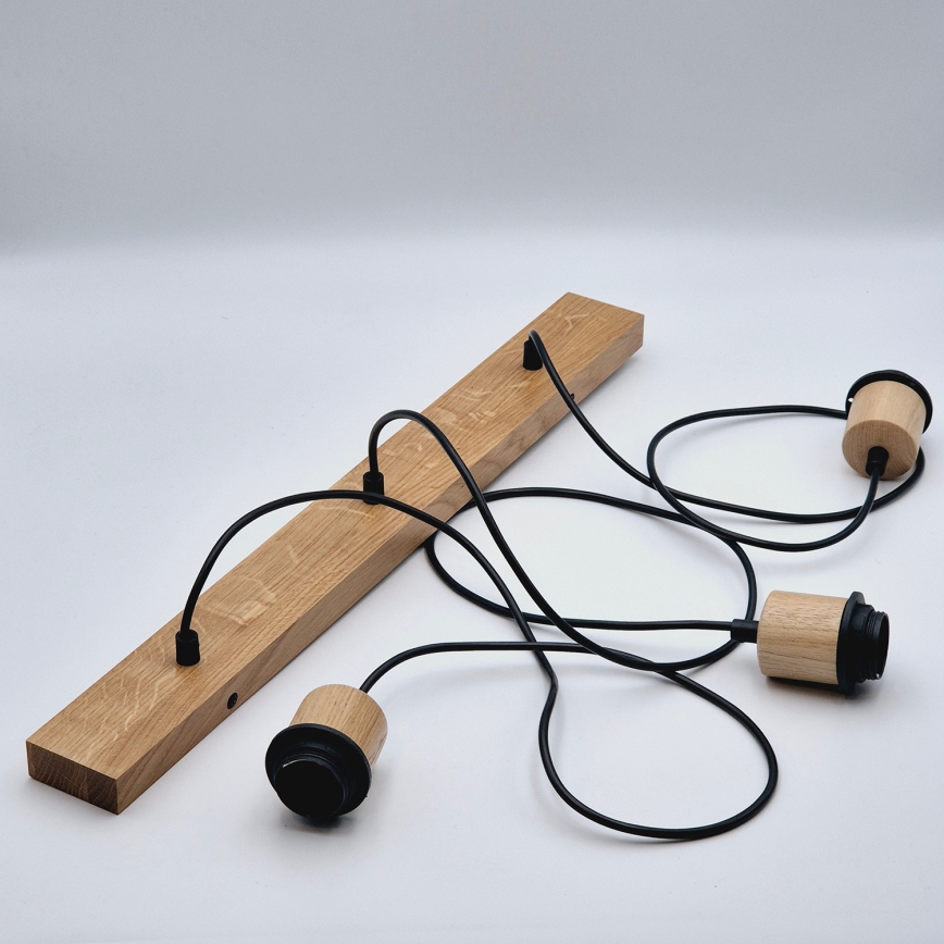 Brilagi - Hanglamp aan een koord WOODY BASKET 3xE27/60W/230V eiken