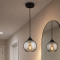 Brilagi - Hanglamp aan kabel 1xE27/60W/230V zwart/rookgrijs