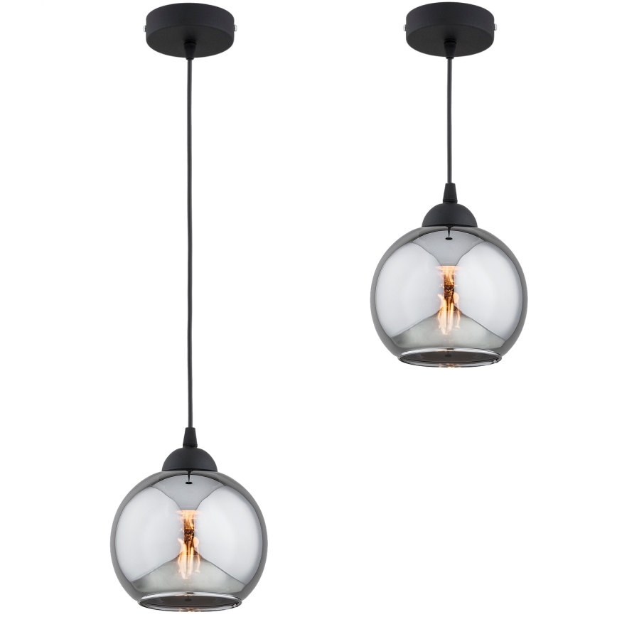 Brilagi - Hanglamp aan kabel 1xE27/60W/230V zwart/rookgrijs