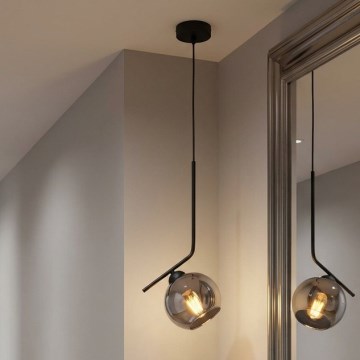 Brilagi - Hanglamp aan kabel 1xE27/60W/230V zwart/rookgrijs
