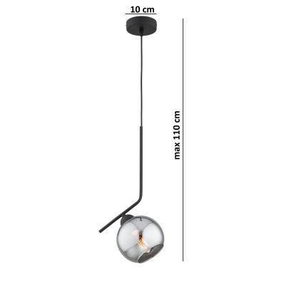 Brilagi - Hanglamp aan kabel 1xE27/60W/230V zwart/rookgrijs