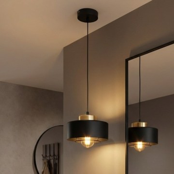 Brilagi - Hanglamp aan kabel 1xE27/60W/230V Ø 20 cm zwart/goud