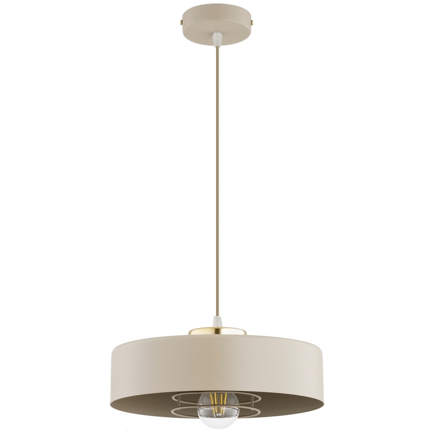 Brilagi - Hanglamp aan kabel 1xE27/60W/230V Ø 30 cm beige/goud
