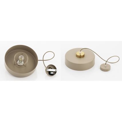 Brilagi - Hanglamp aan kabel 1xE27/60W/230V Ø 30 cm beige/goud