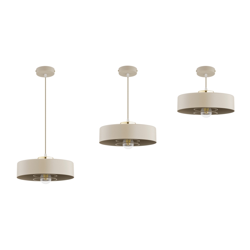 Brilagi - Hanglamp aan kabel 1xE27/60W/230V Ø 30 cm beige/goud