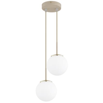 Brilagi - Hanglamp aan kabel 2xE27/60W/230V beige/goud