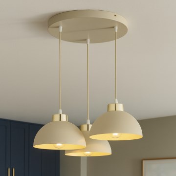 Brilagi - Hanglamp aan kabel 3xE27/60W/230V beige/goud