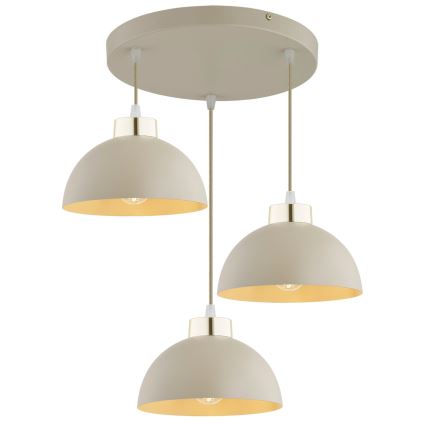 Brilagi - Hanglamp aan kabel 3xE27/60W/230V beige/goud