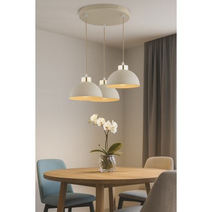 Brilagi - Hanglamp aan kabel 3xE27/60W/230V beige/goud