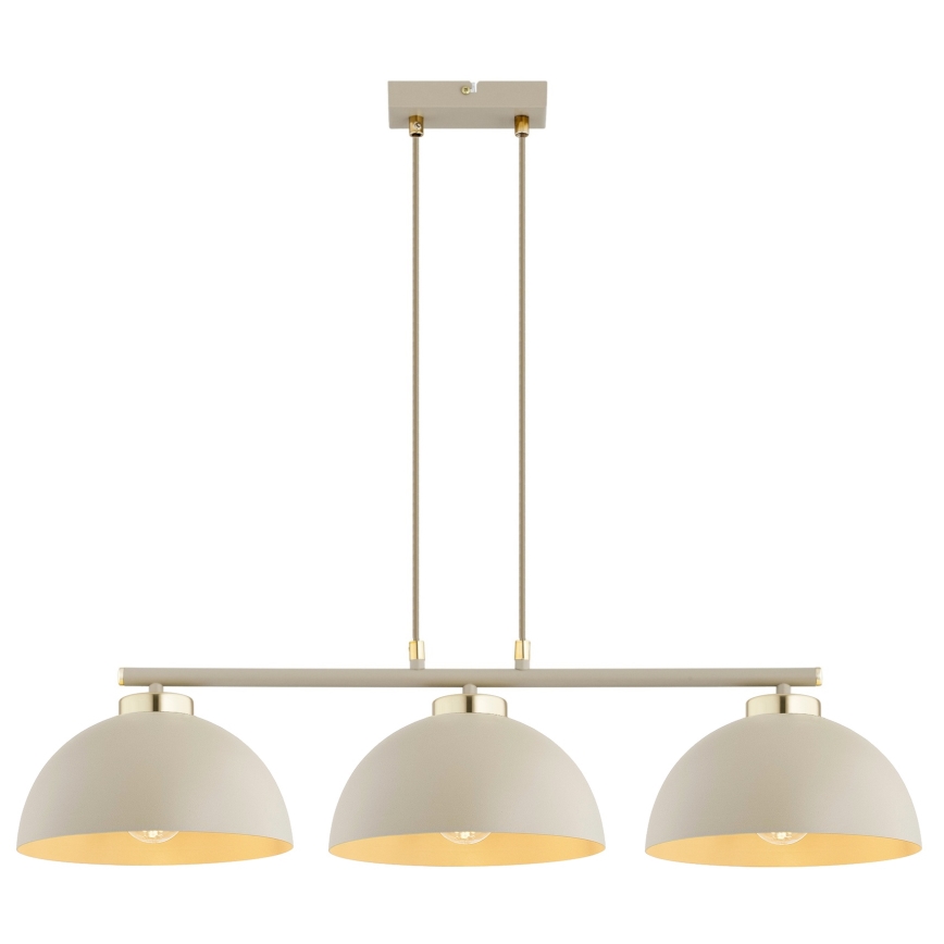 Brilagi - Hanglamp aan kabel 3xE27/60W/230V beige/goud