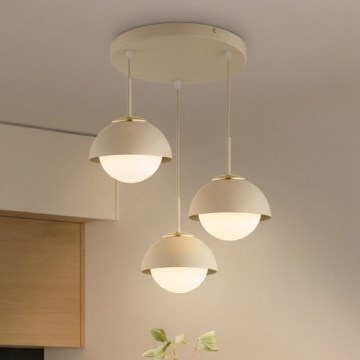 Brilagi - Hanglamp aan kabel 3xE27/60W/230V beige/goud