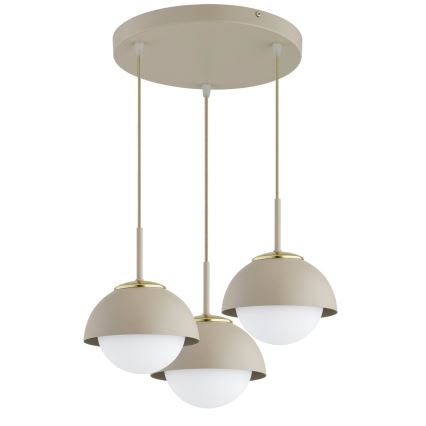 Brilagi - Hanglamp aan kabel 3xE27/60W/230V beige/goud