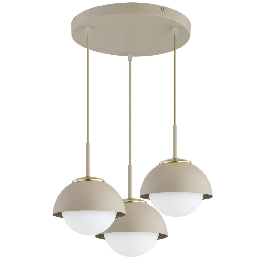 Brilagi - Hanglamp aan kabel 3xE27/60W/230V beige/goud