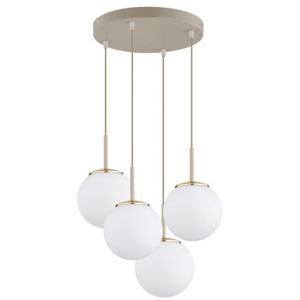 Brilagi - Hanglamp aan kabel 4xE27/60W/230V beige/goud