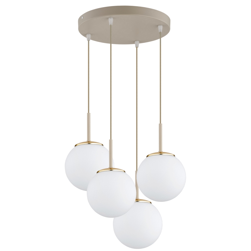 Brilagi - Hanglamp aan kabel 4xE27/60W/230V beige/goud