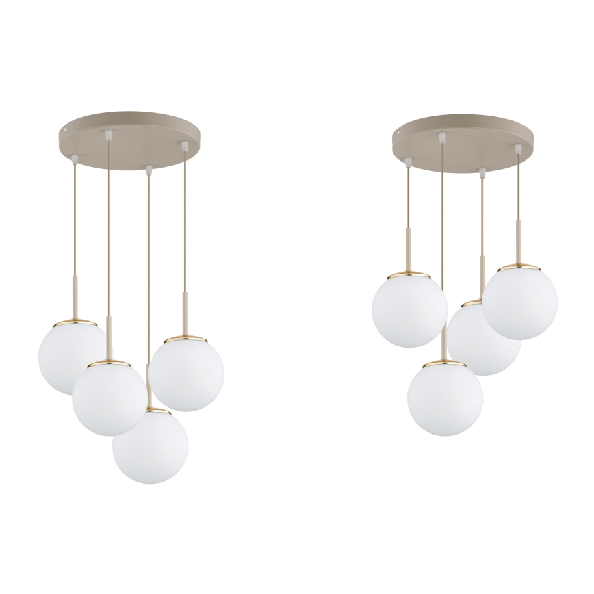 Brilagi - Hanglamp aan kabel 4xE27/60W/230V beige/goud