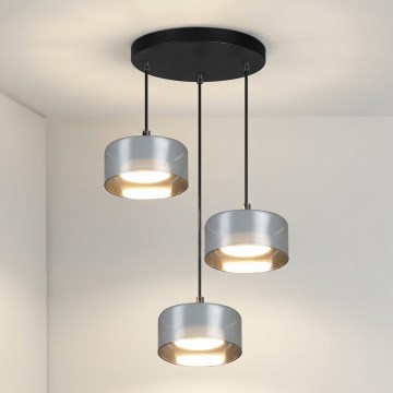 Brilagi - Hanglamp aan kabel AURA LUX 3xGX53/30W/230V zwart/rookglas