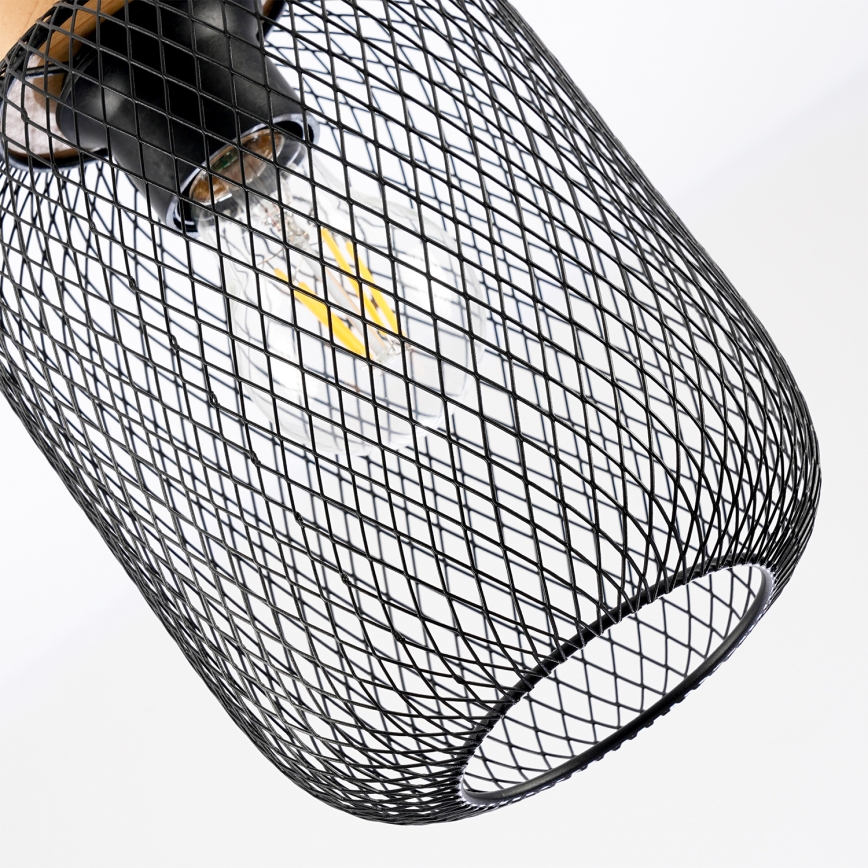 Brilagi - Hanglamp aan kabel BASKLITE 1xE27/15W/230V hout/zwart